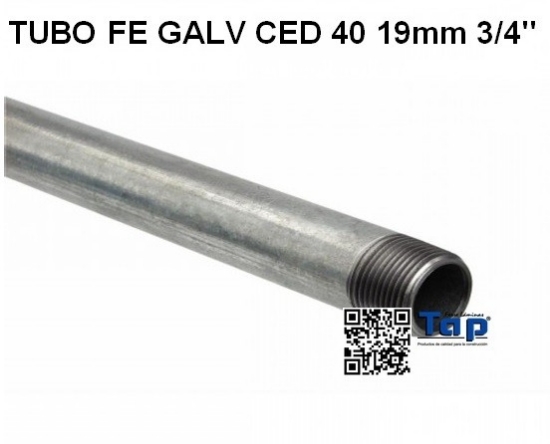Imagen de TUBO FE GALV CED 40 19mm 3/4"