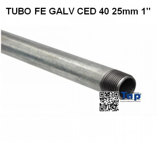 Imagen de TUBO FE GALV CED 40 25mm 1"
