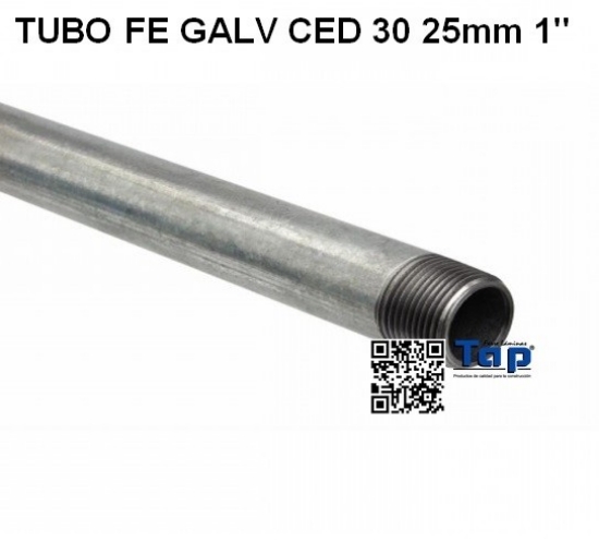 Imagen de TUBO FE GALV CED 30 25mm 1"