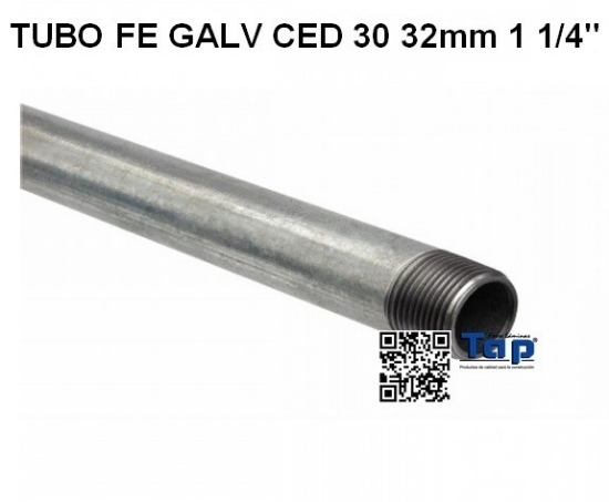 Imagen de TUBO FE GALV CED 30 32mm 1 1/4"