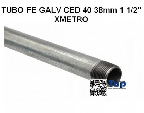 Imagen de TUBO FE GALV CED 40 38mm 1 1/2" XMETRO