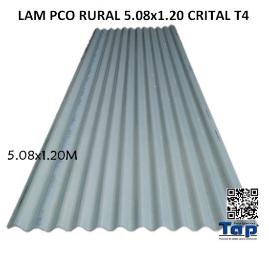 Imagen de LAM PCO RURAL 5.08x1.20 CRISTAL T4