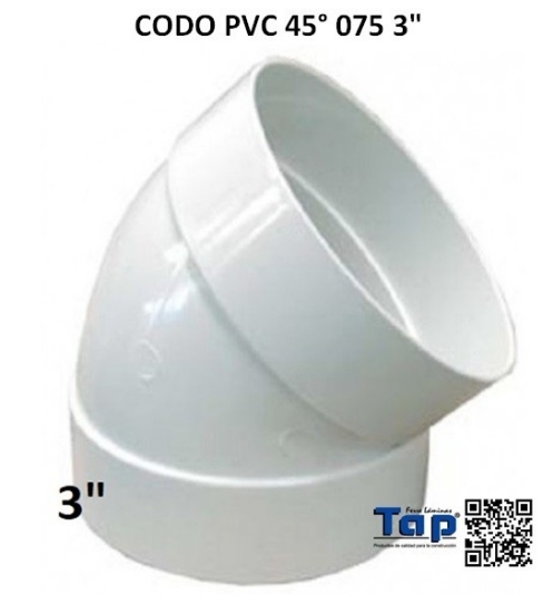 Imagen de CODO PVC 45° 075 3"