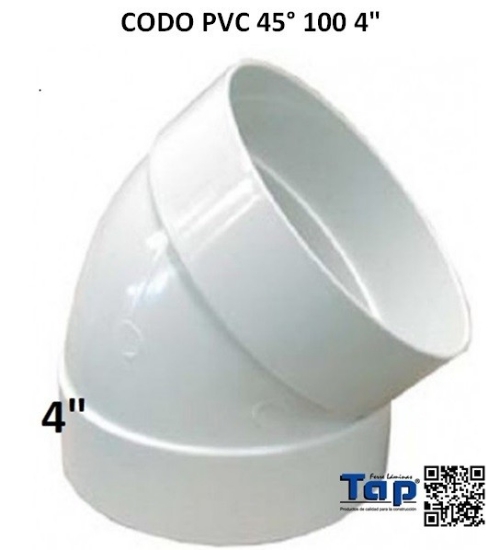 Imagen de CODO PVC 45° 100 4"