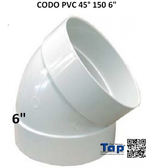 Imagen de CODO PVC 45° 150 6"