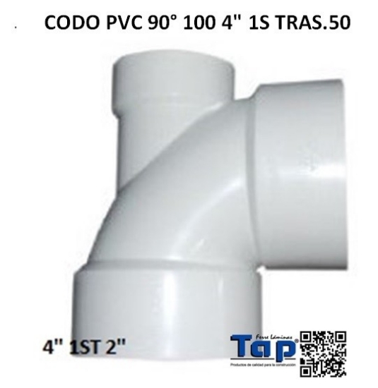 Imagen de CODO PVC 90° 100 4" 1S TRAS.50