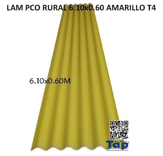 Imagen de LAM PCO RURAL 6.10x0.60 AMARILLA T4