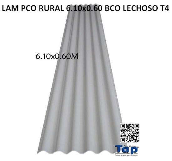 Imagen de LAM PCO RURAL 6.10x0.60 BCO LECHOSO T4