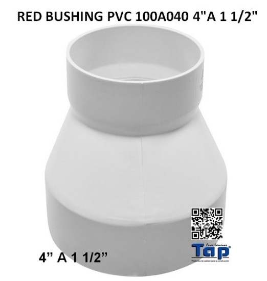 Imagen de RED BUSHING PVC 100 A 040 4"A 1 1/2"