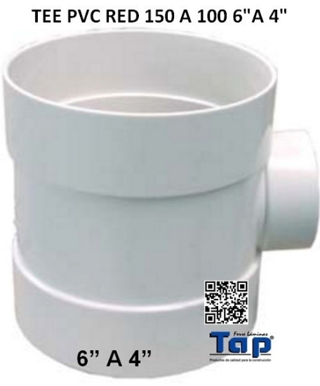Imagen de TEE PVC RED 150 A 100 6"A 4"