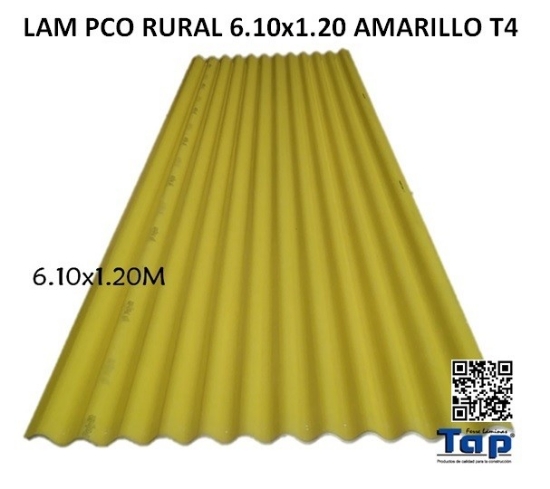Imagen de LAM PCO RURAL 6.10x1.20 AMARILLA T4