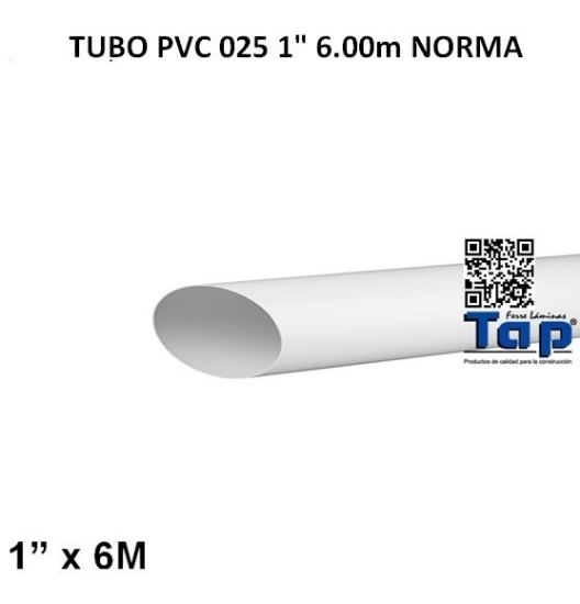 Imagen de TUBO PVC 025 1" 6.00m NORMA