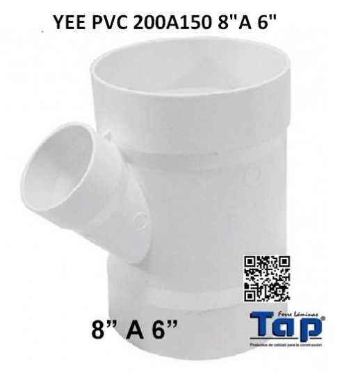 Imagen de YEE PVC 200A150 8"A 6"