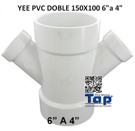 Imagen de YEE PVC DOBLE 150X100 6"a 4"