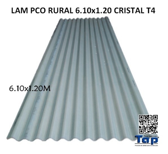 Imagen de LAM PCO RURAL 6.10x1.20 CRISTAL T4
