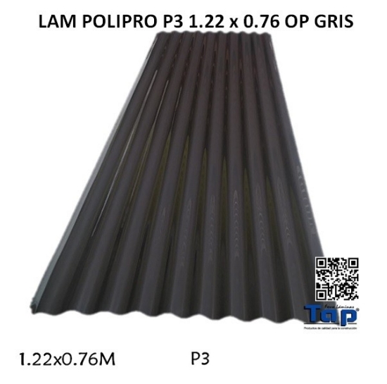 Imagen de LAM POLIPRO P3 1.22 x 0.76 OP GRIS