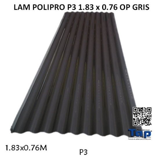 Imagen de LAM POLIPRO P3 1.83 x 0.76 OP GRIS