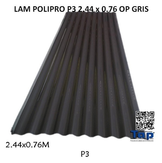 Imagen de LAM POLIPRO P3 2.44 x 0.76 OP GRIS