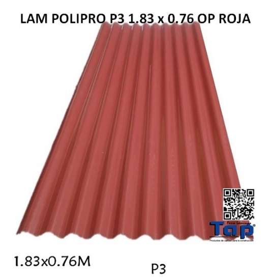 Imagen de LAM POLIPRO P3 1.83 x 0.76 OP ROJA