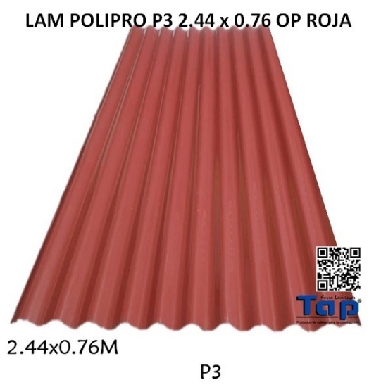 Imagen de LAM POLIPRO P3 2.44 x 0.76 OP ROJA
