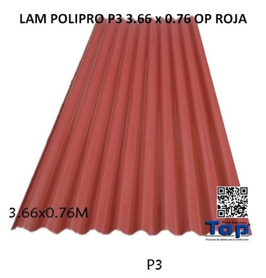 Imagen de LAM POLIPRO P3 3.66 x 0.76 OP ROJA