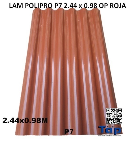 Imagen de LAM POLIPRO P7 2.44 x 0.98 OP ROJA