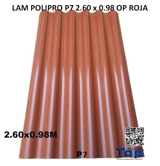 Imagen de LAM POLIPRO P7 2.60 x 0.98 OP ROJA
