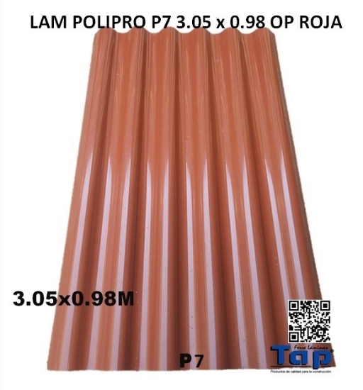 Imagen de LAM POLIPRO P7 3.05 x 0.98 OP ROJA
