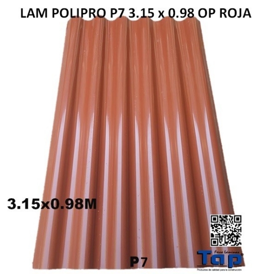 Imagen de LAM POLIPRO P7 3.15 x 0.98 OP ROJA