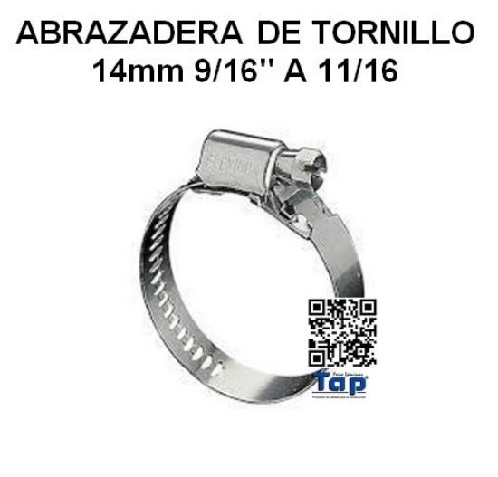 Imagen de ABRAZADERA DE TORNILLO 14mm 9/16" A 11/16