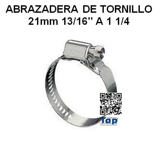 Imagen de ABRAZADERA DE TORNILLO 21mm 13/16" A 1 1/4