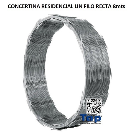 Imagen de CONCERTINA RESIDENCIAL UN FILO RECTA 8mts