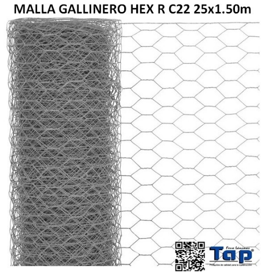 Imagen de MALLA GALLINERO HEX R C22 25x1.50m
