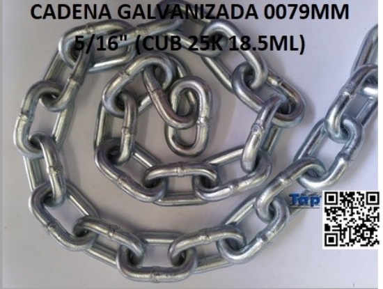 Imagen de CADENA GALVANIZADA 007.9MM 5/16" (CUB 25K 18.5ML)