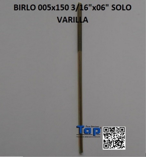 Imagen de BIRLO 005x150 3/16"x06" SOLO VARILLA