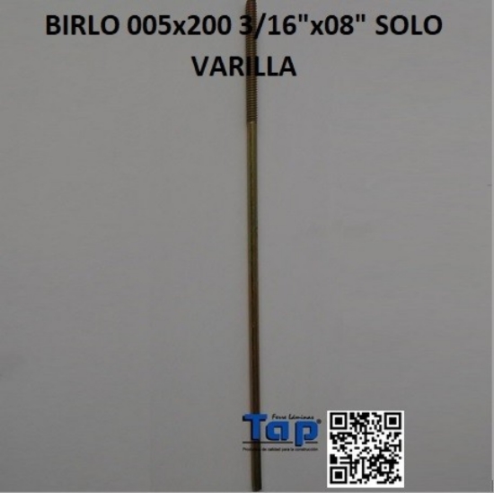 Imagen de BIRLO 005x200 3/16"x08" SOLO VARILLA