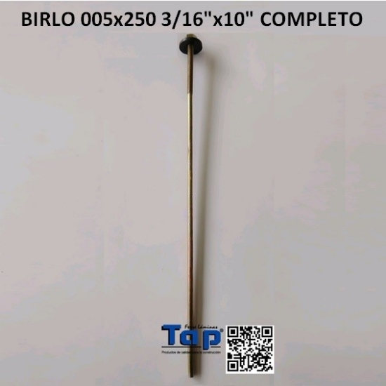 Imagen de BIRLO 005x250 3/16"x10" COMPLETO