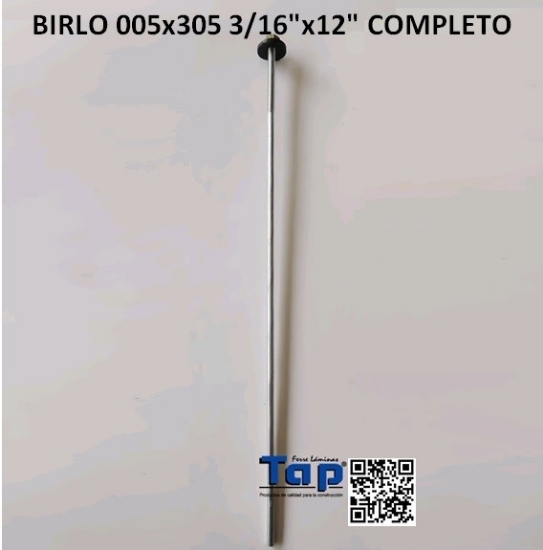 Imagen de BIRLO 005x305 3/16"x12" COMPLETO