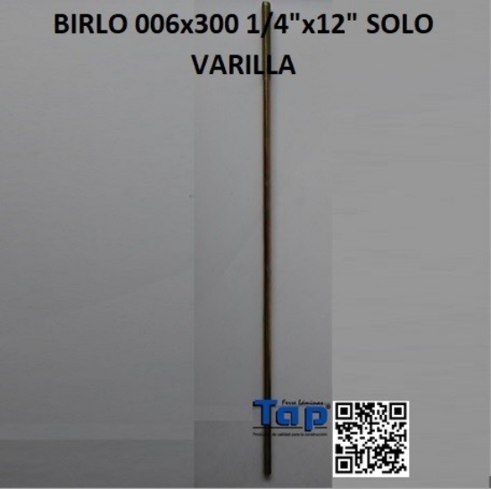 Imagen de BIRLO 006x300 1/4"x12" SOLO VARILLA
