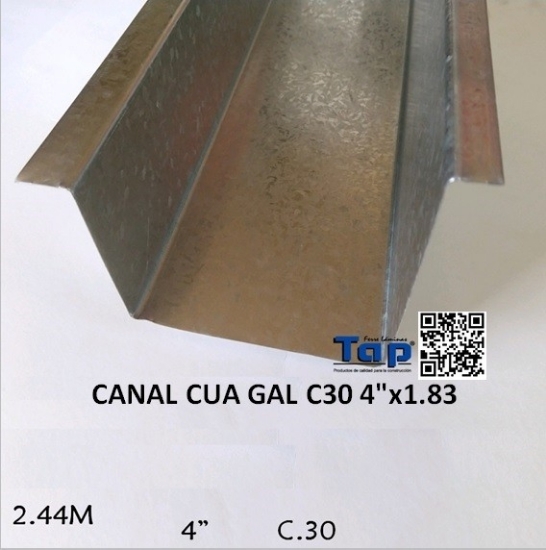 Imagen de CANAL CUA GAL C30 4"x2.44