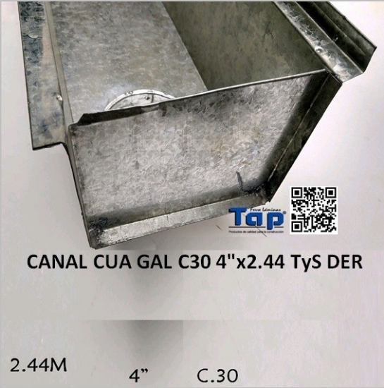 Imagen de CANAL CUA GAL C30 4"x2.44 TyS DER