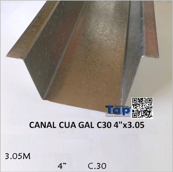Imagen de CANAL CUA GAL C30 4"x3.05