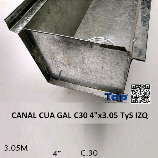 Imagen de CANAL CUA GAL C30 4"x3.05 TyS IZQ