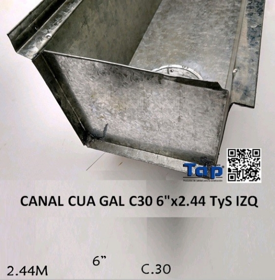 Imagen de CANAL CUA GAL C30 6"x2.44 TyS IZQ