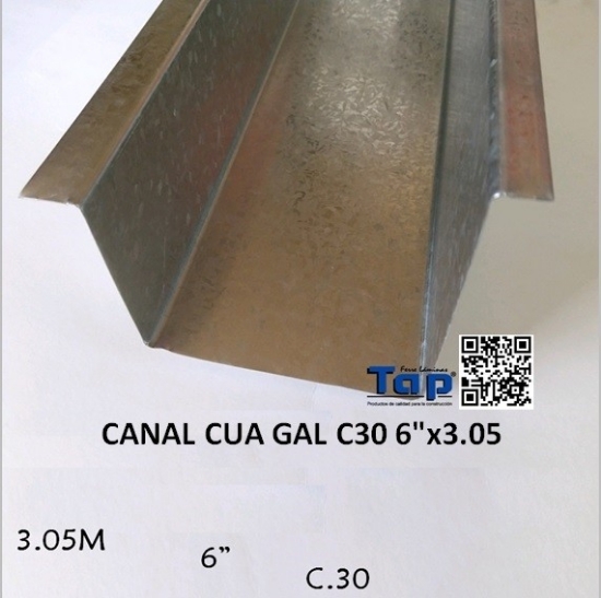 Imagen de CANAL CUA GAL C30 6"x3.05