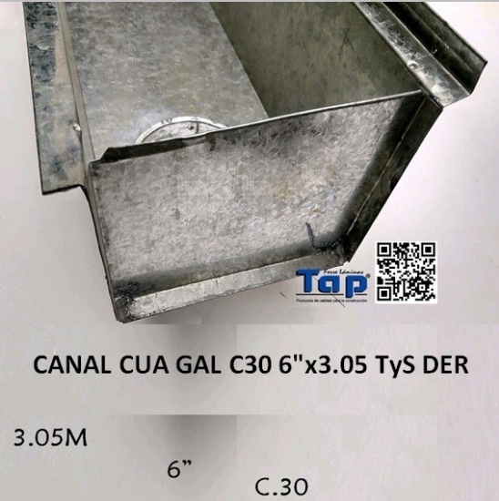 Imagen de CANAL CUA GAL C30 6"x3.05 TyS DER