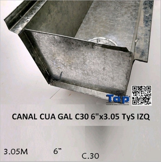 Imagen de CANAL CUA GAL C30 6"x3.05 TyS IZQ