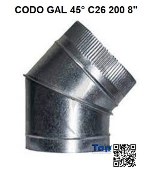 Imagen de CODO GAL 45° C26 200 8"