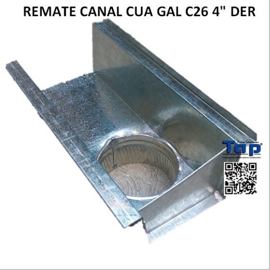 Imagen de REMATE CANAL CUA GAL C26 4" DER
