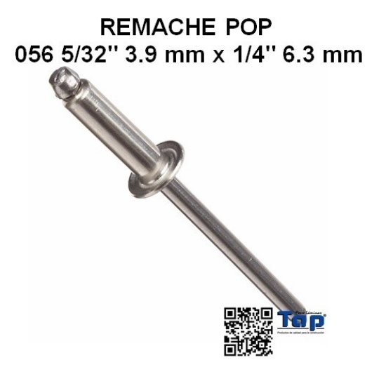 Imagen de REMACHE POP 056 5/32" 3.9 mm x 1/4" 6.3 mm